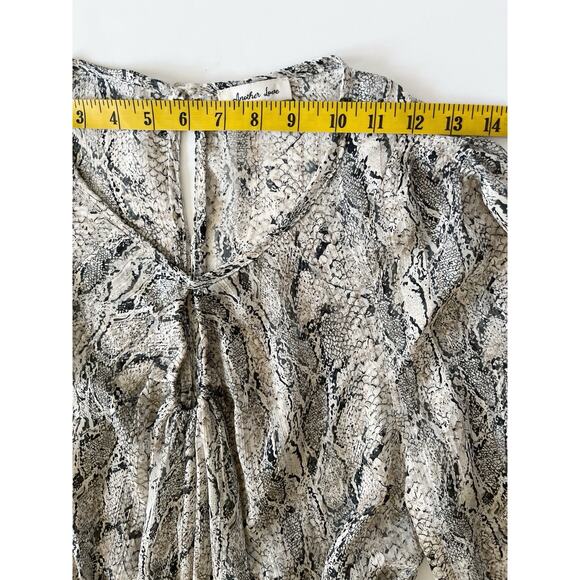 Another Love Ellianna Dress L Winter Snake Puff Sleeves Ruffle Fit Flare Party - Picture 6 of 14